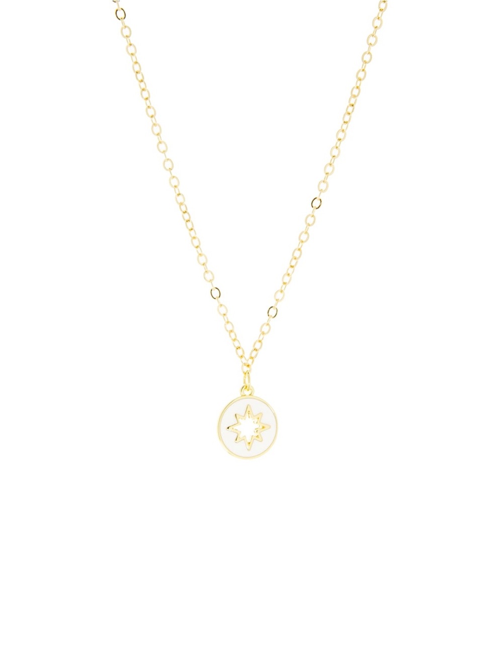 Marlyn Schiff Enamel Starburst Cutout Charm Necklace